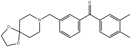 3,4-DIMETHYL-3'-[8-(1,4-DIOXA-8-AZASPIRO[4.5]DECYL)METHYL]BENZOPHENONE Structural