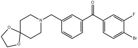 4'-BROMO-3-[8-(1,4-DIOXA-8-AZASPIRO[4.5]DECYL)METHYL]-3'-FLUOROBENZOPHENONE Structural