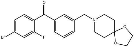 4-BROMO-3'-[8-(1,4-DIOXA-8-AZASPIRO[4.5]DECYL)METHYL]-2-FLUOROBENZOPHENONE Structural