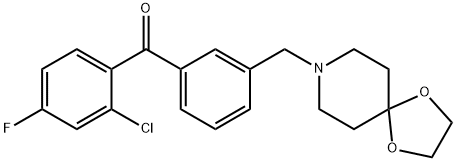 2-CHLORO-3'-[8-(1,4-DIOXA-8-AZASPIRO[4.5]DECYL)METHYL]-4-FLUOROBENZOPHENONE