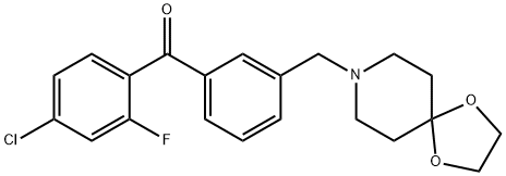 4-CHLORO-3'-[8-(1,4-DIOXA-8-AZASPIRO[4.5]DECYL)METHYL]-2-FLUOROBENZOPHENONE Structural