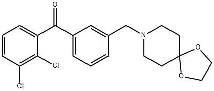 2,3-DICHLORO-3'-[8-(1,4-DIOXA-8-AZASPIRO[4.5]DECYL)METHYL]BENZOPHENONE Structural