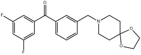 3,5-DIFLUORO-3'-[8-(1,4-DIOXA-8-AZASPIRO[4.5]DECYL)METHYL]BENZOPHENONE Structural