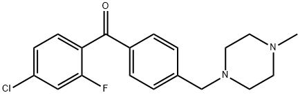 4-CHLORO-2-FLUORO-4'-(4-METHYLPIPERAZINOMETHYL) BENZOPHENONE Structural