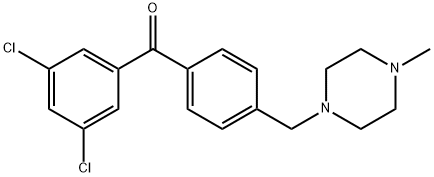 3,5-DICHLORO-4'-(4-METHYLPIPERAZINOMETHYL) BENZOPHENONE Structural