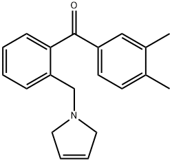 3,4-DIMETHYL-2'-(3-PYRROLINOMETHYL) BENZOPHENONE Structural