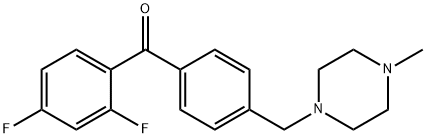 2,4-DIFLUORO-4'-(4-METHYLPIPERAZINOMETHYL) BENZOPHENONE Structural