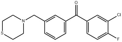 3-CHLORO-4-FLUORO-3'-THIOMORPHOLINOMETHYL BENZOPHENONE