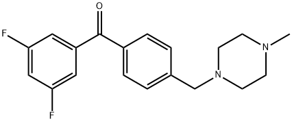 3,5-DIFLUORO-4'-(4-METHYLPIPERAZINOMETHYL) BENZOPHENONE Structural