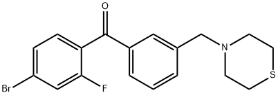 4-BROMO-2-FLUORO-3'-THIOMORPHOLINOMETHYL BENZOPHENONE Structural