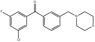 3-CHLORO-5-FLUORO-3'-THIOMORPHOLINOMETHYL BENZOPHENONE