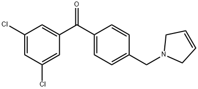 3,5-DICHLORO-4'-(3-PYRROLINOMETHYL) BENZOPHENONE Structural