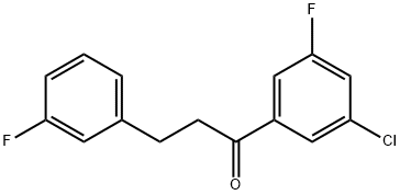 3'-CHLORO-5'-FLUORO-3-(3-FLUOROPHENYL)PROPIOPHENONE Structural