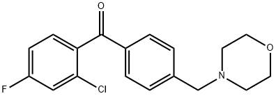 2-CHLORO-4-FLUORO-4'-MORPHOLINOMETHYL BENZOPHENONE Structural