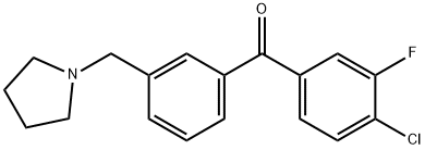 4-CHLORO-3-FLUORO-3'-PYRROLIDINOMETHYL BENZOPHENONE Structural