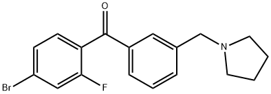 4-BROMO-2-FLUORO-3'-PYRROLIDINOMETHYL BENZOPHENONE Structural