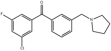 3-CHLORO-5-FLUORO-3'-PYRROLIDINOMETHYL BENZOPHENONE