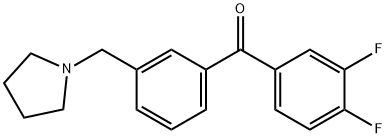 3,4-DIFLUORO-3'-PYRROLIDINOMETHYL BENZOPHENONE