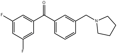 3,5-DIFLUORO-3'-PYRROLIDINOMETHYL BENZOPHENONE Structural