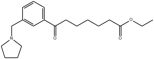 ETHYL 7-OXO-7-[3-(PYRROLIDINOMETHYL)PHENYL]HEPTANOATE Structural