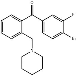 4'-BROMO-3'-FLUORO-2-PIPERIDINOMETHYL BENZOPHENONE Structural