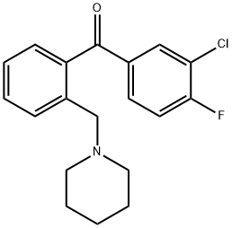 3'-CHLORO-4'-FLUORO-2-PIPERIDINOMETHYL BENZOPHENONE Structural