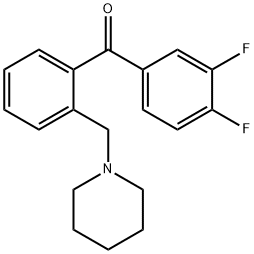 3',4'-DIFLUORO-2-PIPERIDINOMETHYL BENZOPHENONE Structural