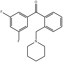 3',5'-DIFLUORO-2-PIPERIDINOMETHYL BENZOPHENONE Structural