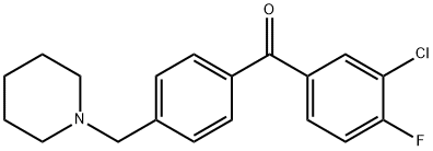 3-CHLORO-4-FLUORO-4'-PIPERIDINOMETHYL BENZOPHENONE Structural