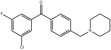 3-CHLORO-5-FLUORO-4'-PIPERIDINOMETHYL BENZOPHENONE Structural