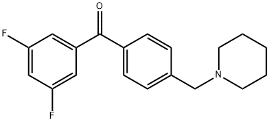 3,5-DIFLUORO-4'-PIPERIDINOMETHYL BENZOPHENONE Structural