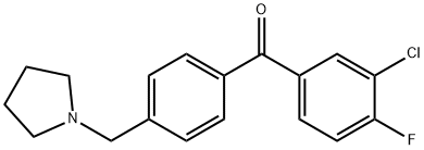 3-CHLORO-4-FLUORO-4'-PYRROLIDINOMETHYL BENZOPHENONE Structural