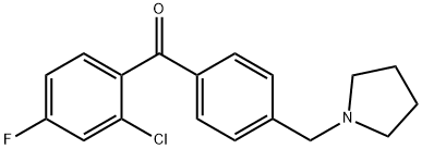 2-CHLORO-4-FLUORO-4'-PYRROLIDINOMETHYL BENZOPHENONE Structural