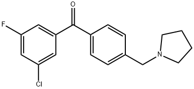 3-CHLORO-5-FLUORO-4'-PYRROLIDINOMETHYL BENZOPHENONE Structural