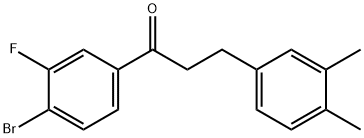 4'-BROMO-3-(3,4-DIMETHYLPHENYL)-3'-FLUOROPROPIOPHENONE Structural