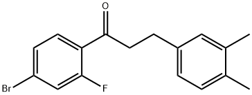 4'-BROMO-3-(3,4-DIMETHYLPHENYL)-2'-FLUOROPROPIOPHENONE Structural