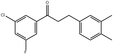 3'-CHLORO-3-(3,4-DIMETHYLPHENYL)-5'-FLUOROPROPIOPHENONE Structural