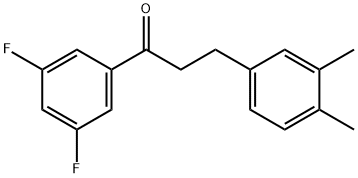 3',5'-DIFLUORO-3-(3,4-DIMETHYLPHENYL)PROPIOPHENONE Structural