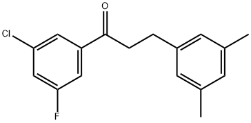 3'-CHLORO-3-(3,5-DIMETHYLPHENYL)-5'-FLUOROPROPIOPHENONE Structural