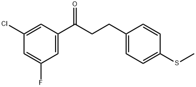 3'-CHLORO-5'-FLUORO-3-(4-THIOMETHYLPHENYL)PROPIOPHENONE Structural