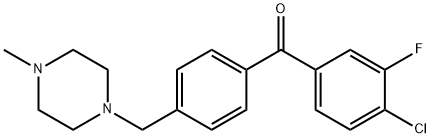 4-CHLORO-3-FLUORO-4'-(4-METHYLPIPERAZINOMETHYL) BENZOPHENONE Structural