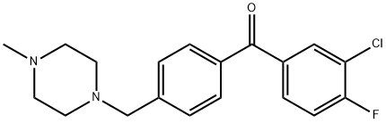 3-CHLORO-4-FLUORO-4'-(4-METHYLPIPERAZINOMETHYL) BENZOPHENONE Structural