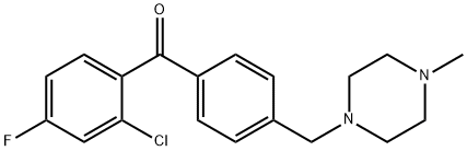 2-CHLORO-4-FLUORO-4'-(4-METHYLPIPERAZINOMETHYL) BENZOPHENONE Structural