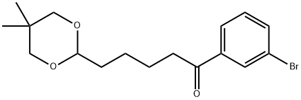 3'-BROMO-5-(5,5-DIMETHYL-1,3-DIOXAN-2-YL)VALEROPHENONE Structural