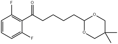 2',6'-DIFLUORO-5-(5,5-DIMETHYL-1,3-DIOXAN-2-YL)VALEROPHENONE Structural