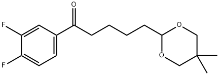 3',4'-DIFLUORO-5-(5,5-DIMETHYL-1,3-DIOXAN-2-YL)VALEROPHENONE Structural