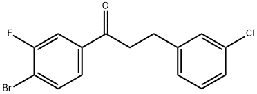 4'-BROMO-3-(3-CHLOROPHENYL)-3'-FLUOROPROPIOPHENONE Structural