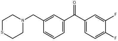 3,4-DIFLUORO-3'-THIOMORPHOLINOMETHYL BENZOPHENONE