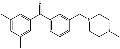 3,5-DIMETHYL-3'-(4-METHYLPIPERAZINOMETHYL) BENZOPHENONE Structural