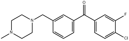 4-CHLORO-3-FLUORO-3'-(4-METHYLPIPERAZINOMETHYL) BENZOPHENONE Structural